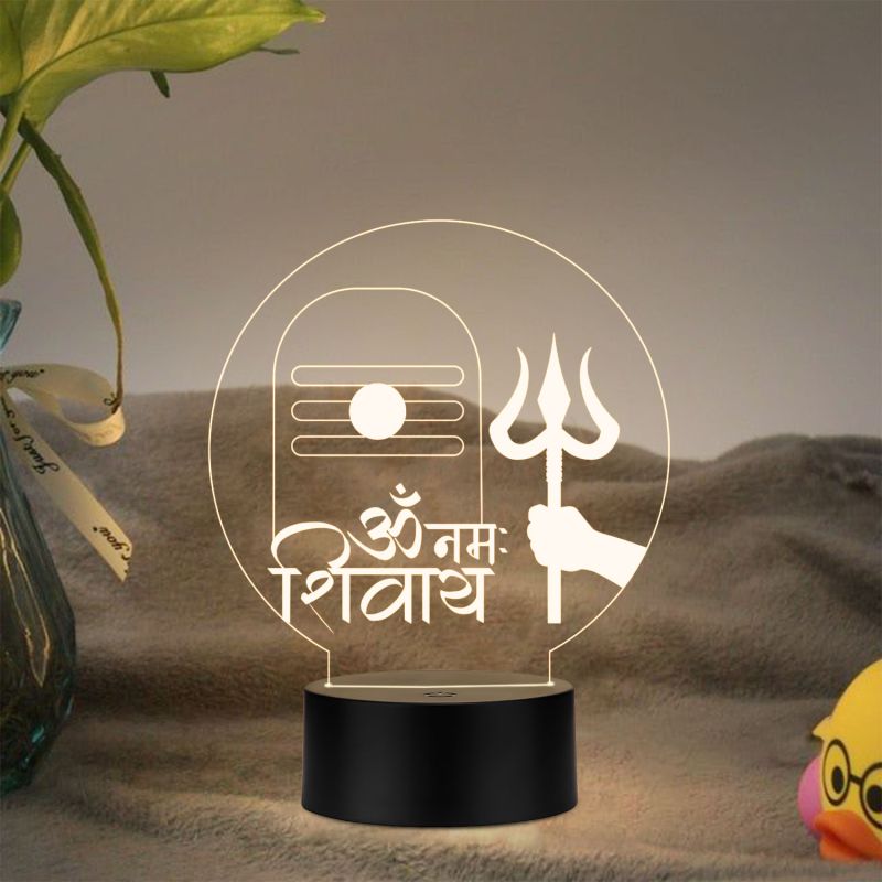 Om Namah Shivay Shivling Night lamp with Warm White Light Temple, Home Decoration